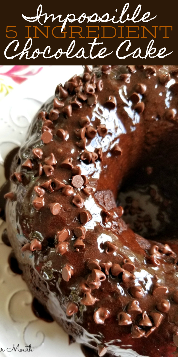 Impossible 5-Ingredient Chocolate Cake | A moist, fudgy, decadent chocolate bundt cake recipe made with just five ingredients.