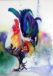 watercolor rooster paintings roosters chicken pastel finally try animals painting watercolour watercolors coq tattoo peinture acuarela portrait colorful animales pelea