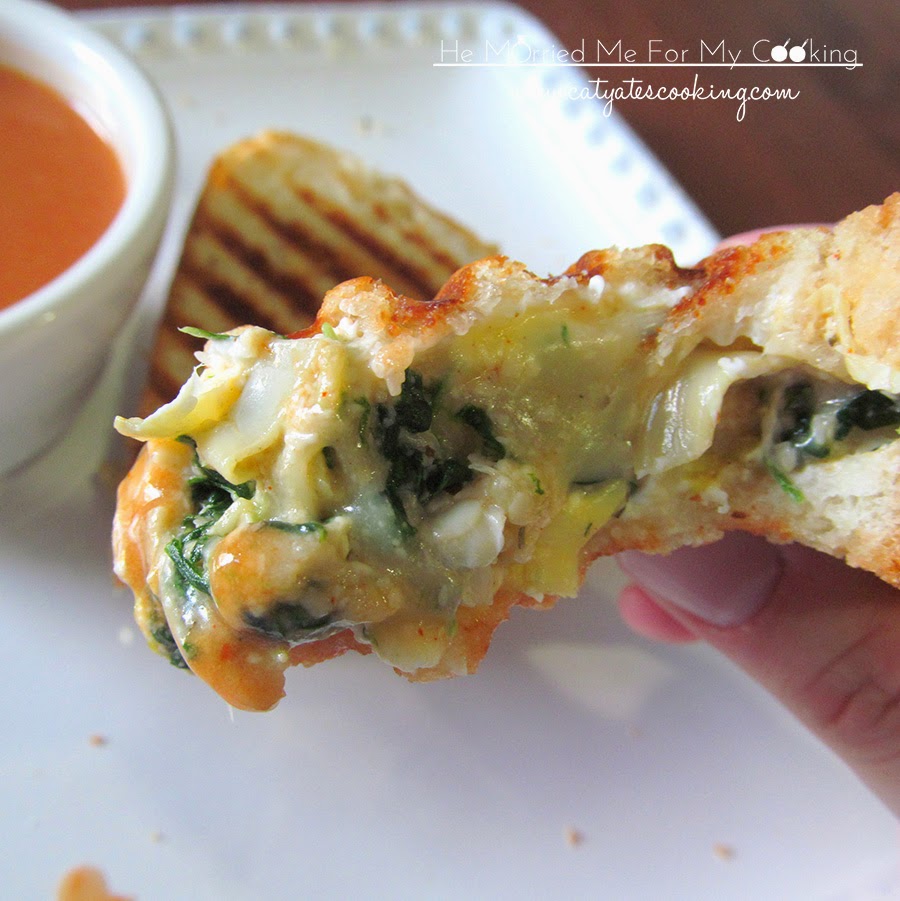 He Married Me For My Cooking Artichoke Spinach Dip Grilled Cheese