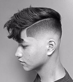 Very Fine Hard Part + High Fade + Long Fringe Model Rambut Pendek Pria Terpopuler Rekomendasi Barber Shop Ternama