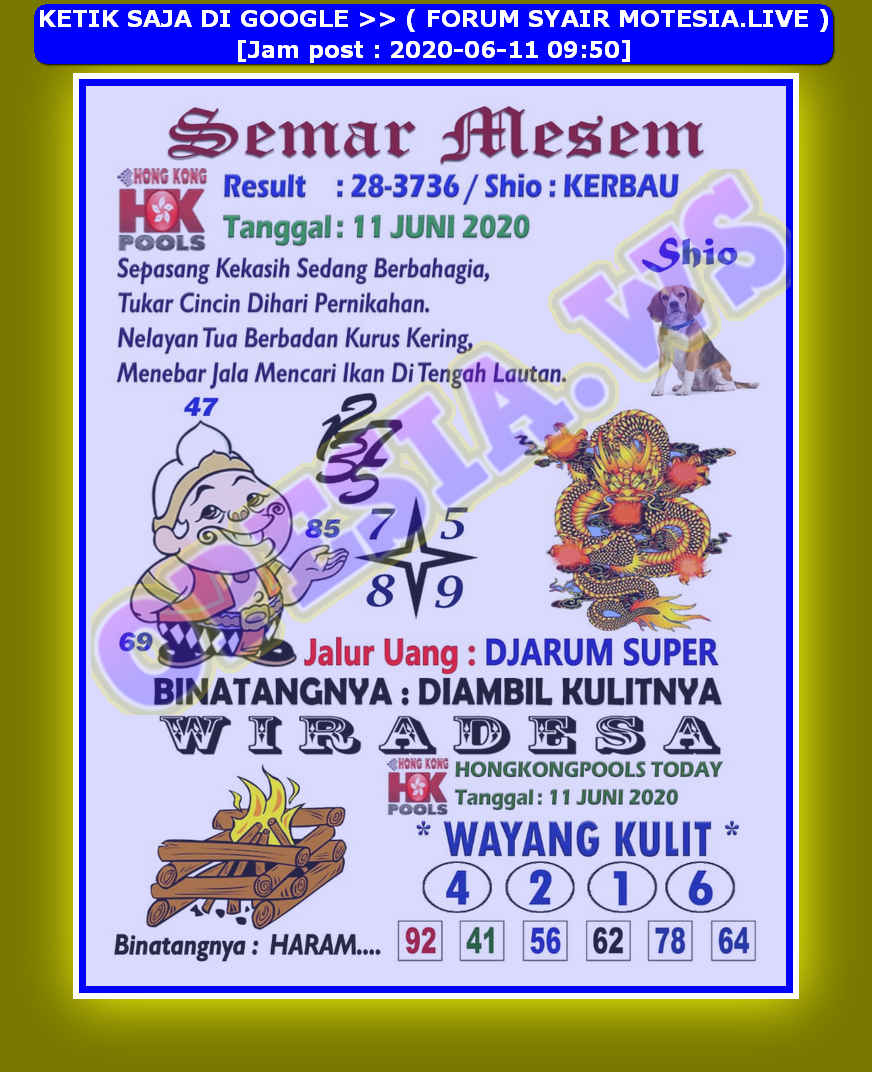 1 New Message Kode Syair Hongkong 11 Juni 2020 Forum Syair Togel Hongkong Singapura Sydney