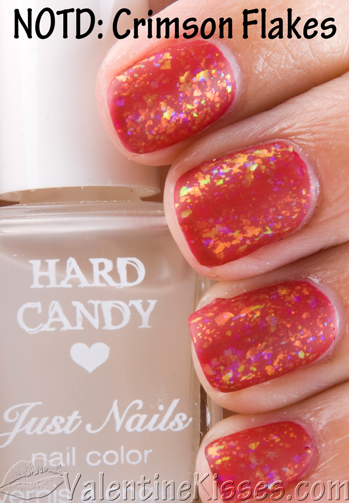 Valentine Kisses: NOTD: Crimson Flakes -- shiny & matte