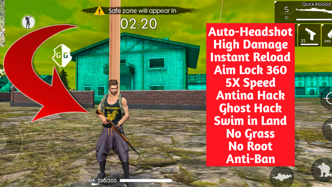 Free Fire 1 32 2 Mod Apk Auto Headshot No Fire Delay 5x