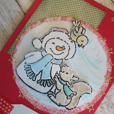 [DIY] Weihnachtskarte Schneemann und Eichhörnchen // Christmas Card Snowman and Squirrel