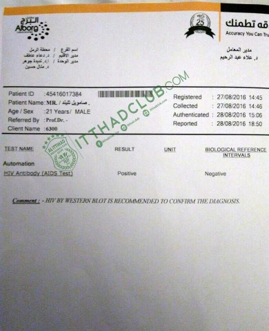 samuel nlend hiv test result