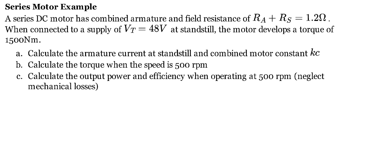 Electrical and Electronic Engineering Forum Series DC Motor Calculation
