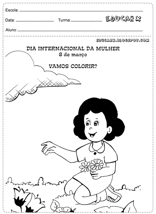 Atividades Dia internacional da mulher para colorir