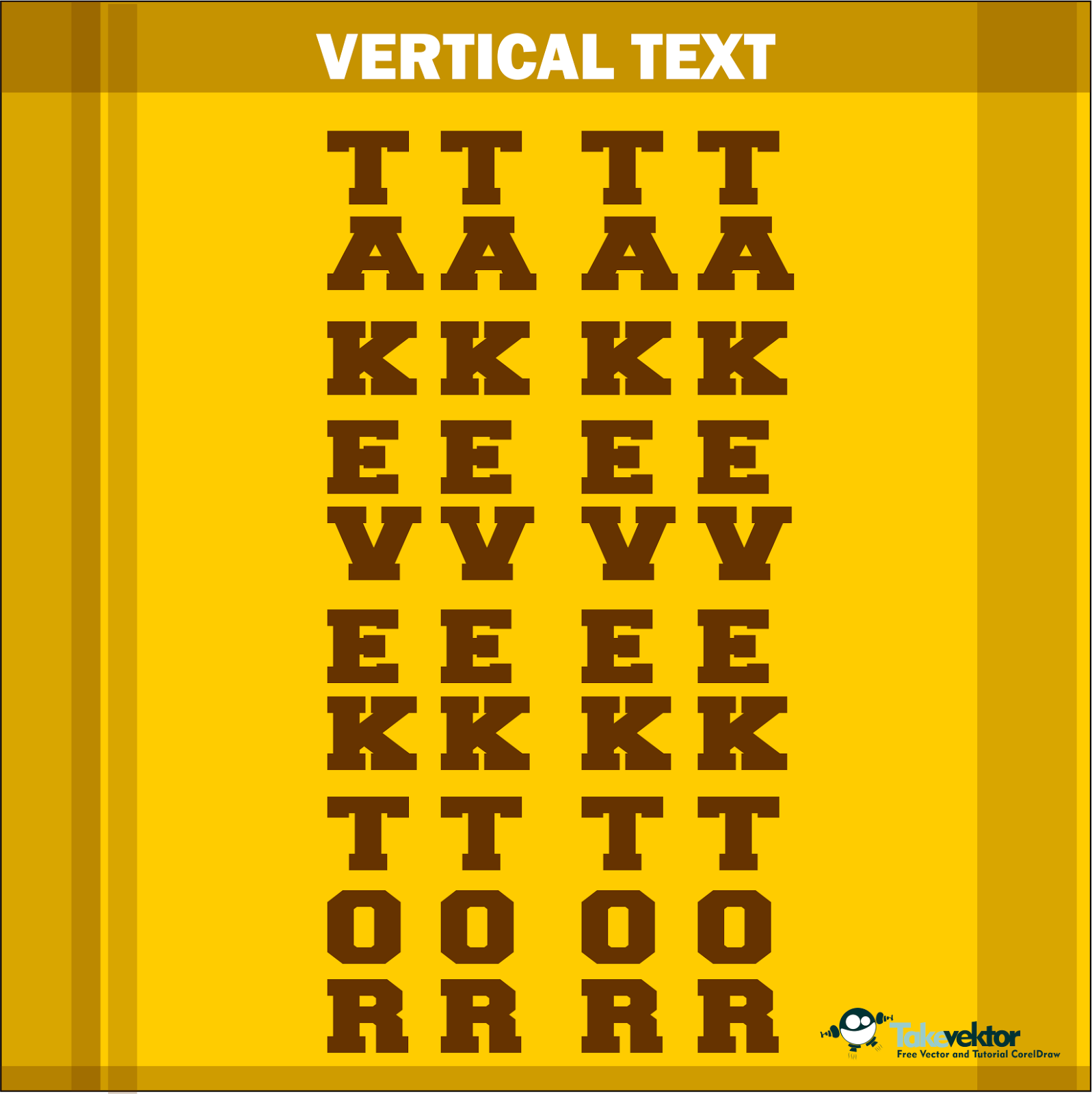 Cara Membuat Vertical text dengan Coreldraw TakeVektor Tutorial and