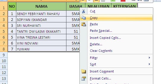[Tutorial] Cara Copy Tabel Di Word Beserta Gambar