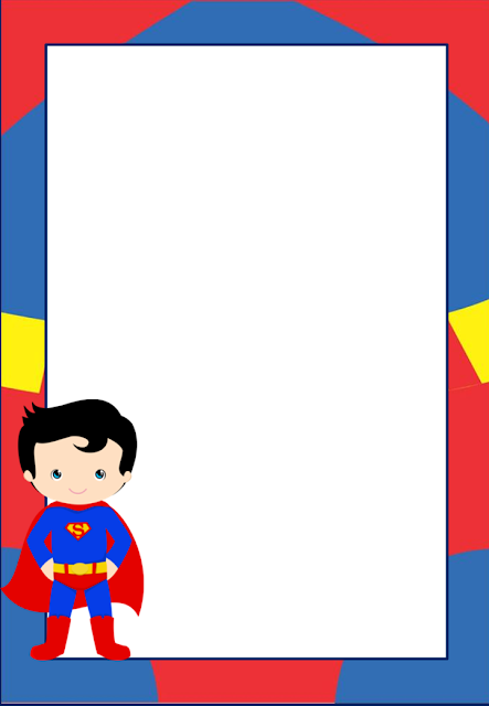 Marcos, Invitaciones, Tarjetas o Etiquetas de Superman para Imprimir Gratis.
