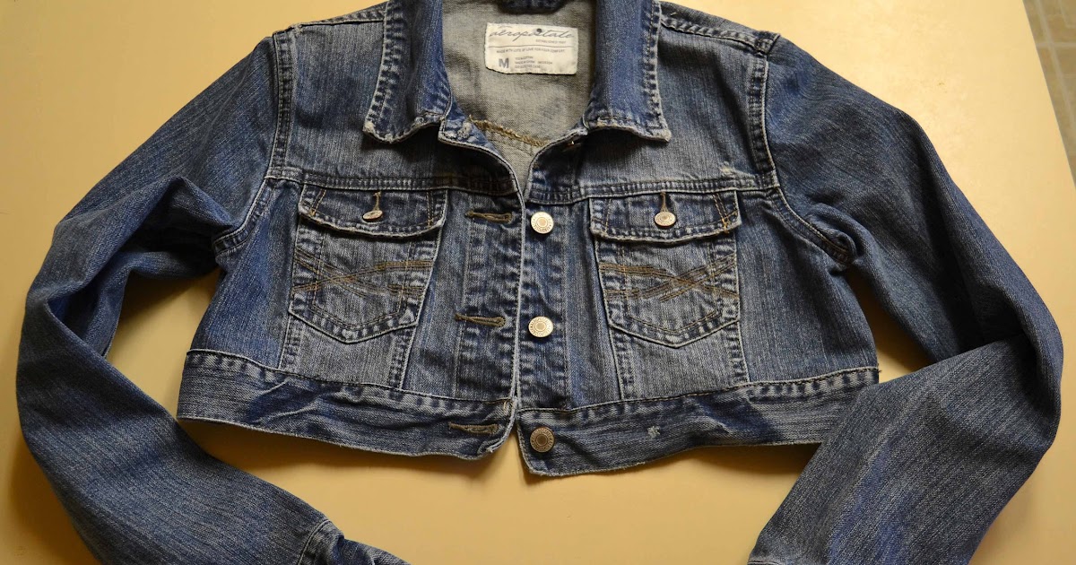 Babblings and More: Cropped Jean Jacket Refashion