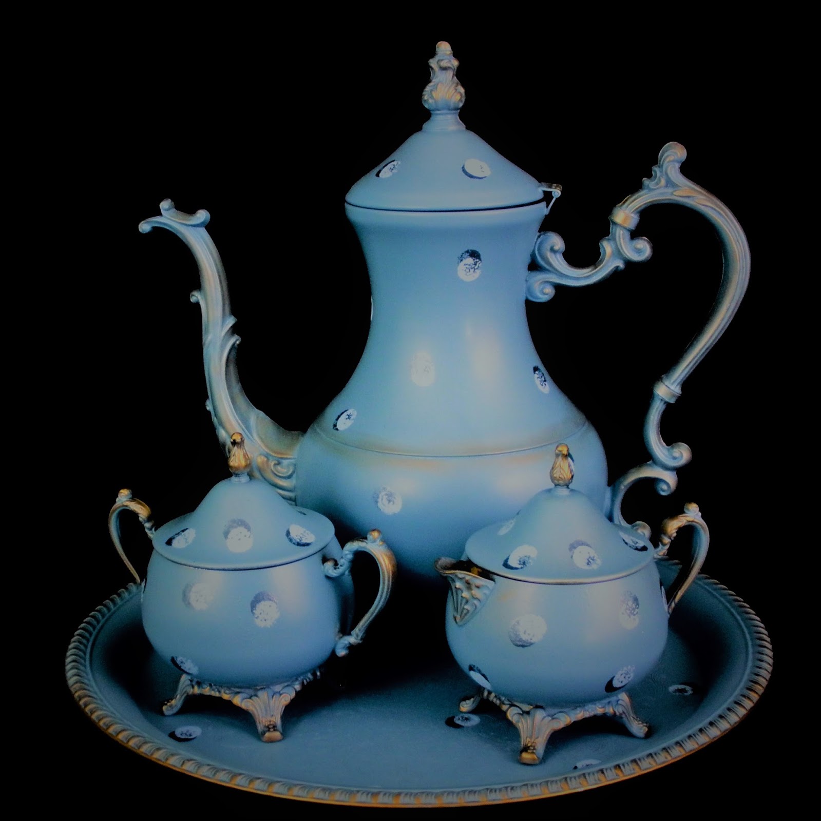 Notes From Straw Mountain Studio French Blue Tea Set......