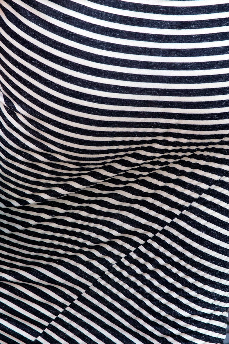 woman in striped dress