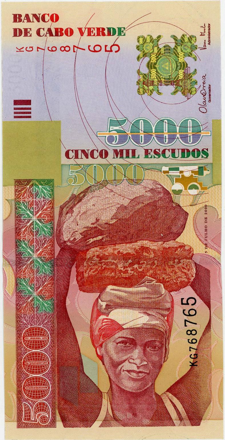 Cape Verde 5000 Escudos banknote 2000World Banknotes & Coins Pictures