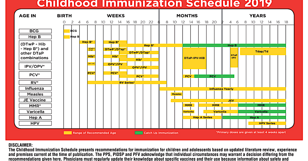 Immunization Chart For Babies In The Philippines