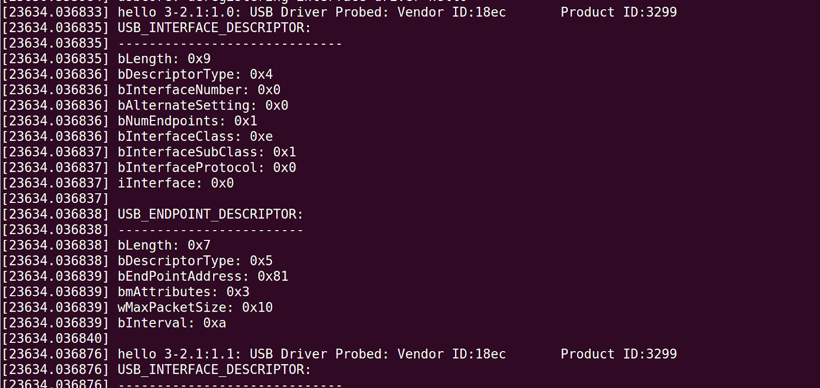 Linux USB Device Driver Part4 Dumping Interface and Endpoint