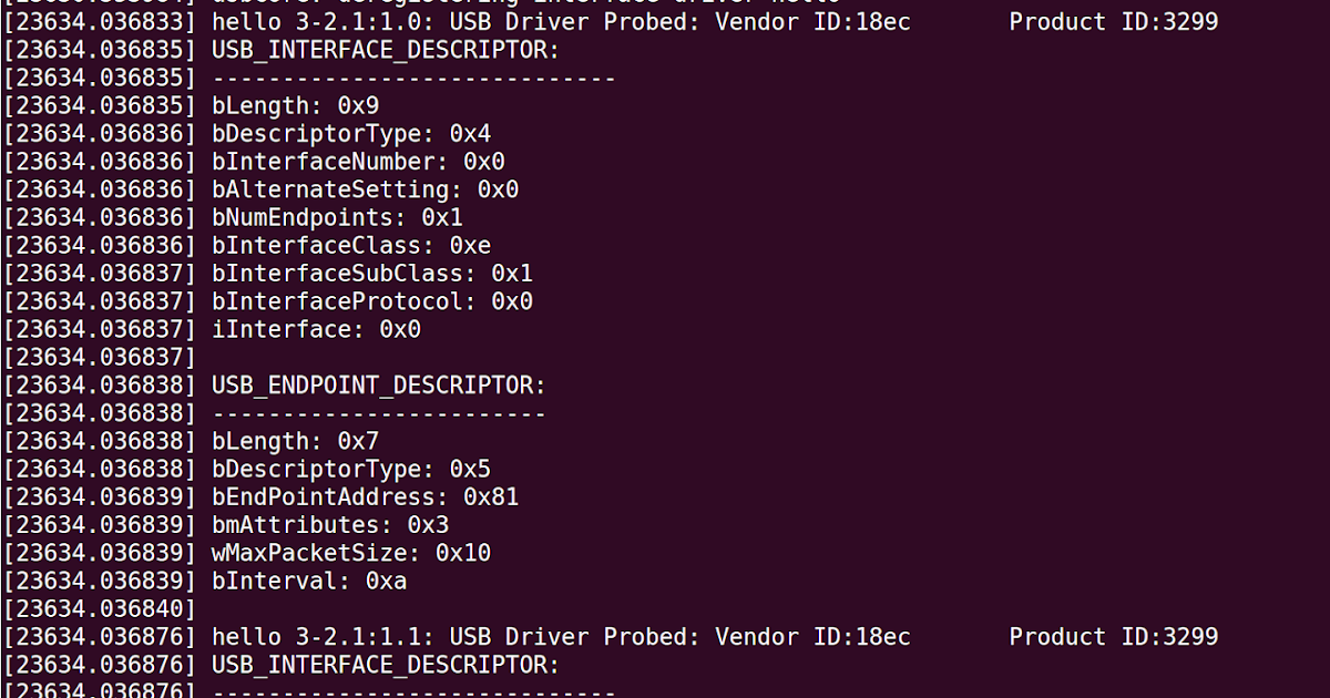 Linux USB Device Driver Part4 Dumping Interface and Endpoint