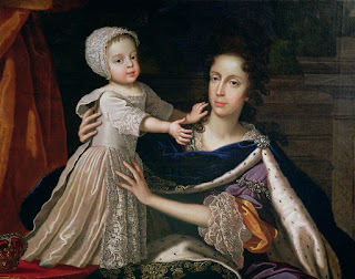 Maria Beatrice with her only surviving son, James Francis Edward Stuart, who later be known as the Old Pretender