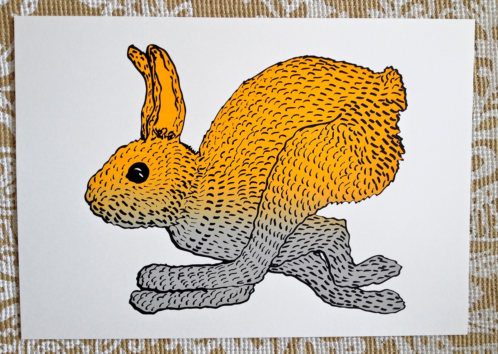 Pulling Prints: Running Rabbits Screen Prints