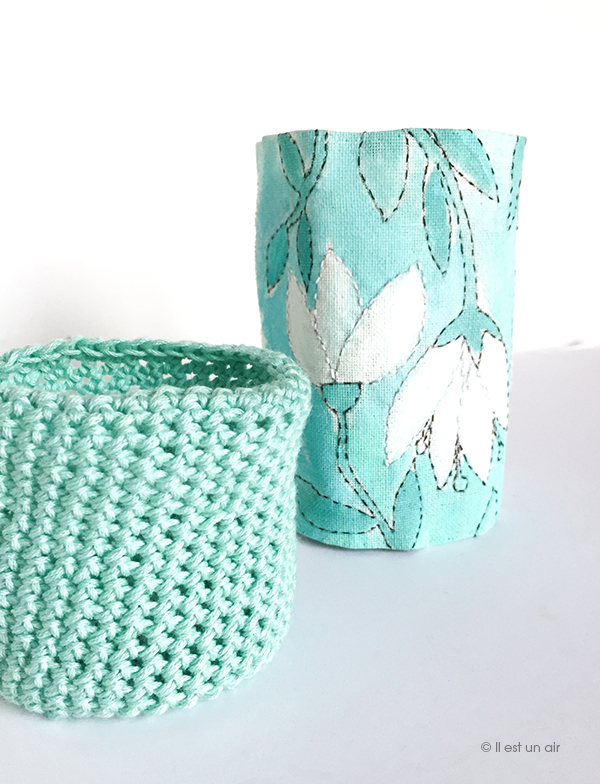 Cache-vases et cache-pots en tissu et crochet Cache-vases et cache-pots en tissu et crochet