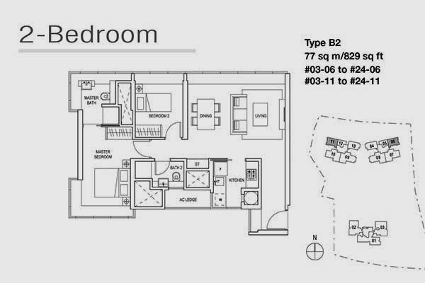 Skyline Residences 2 Bedroom Floor Plan
