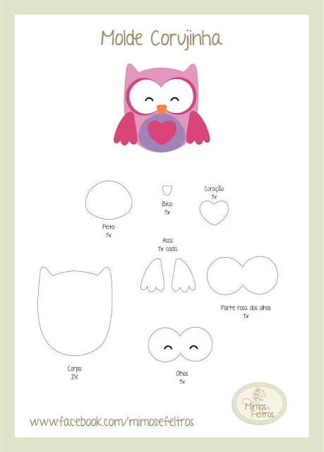 Coruja Com Molde De Feltro Como Fazer