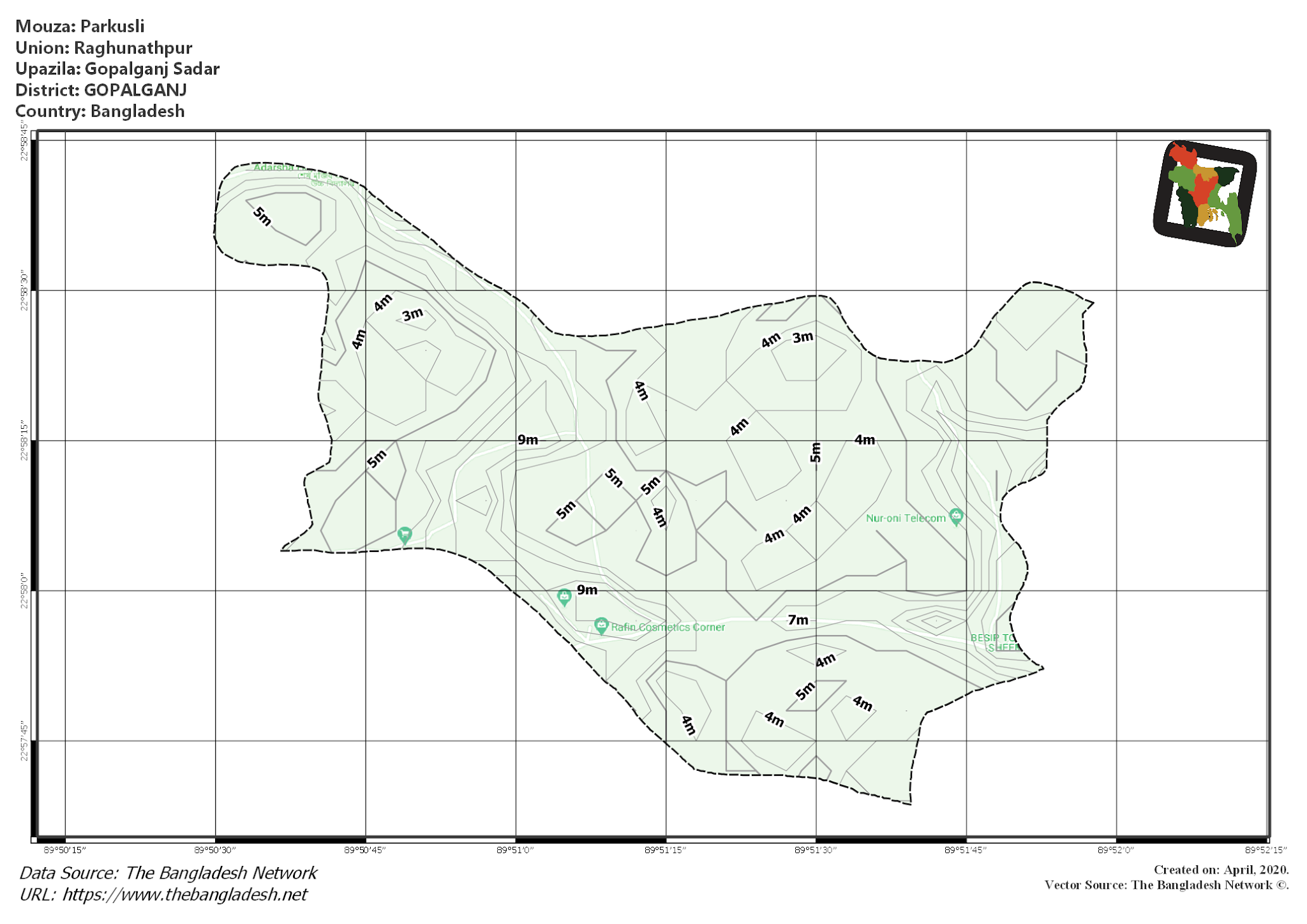 Map of Parkusli Mouza of Gopalganj Sadar Upazila, GOPALGANJ Map of Parkusli Mouza of Gopalganj Sadar Upazila, GOPALGANJ, Bangladesh.