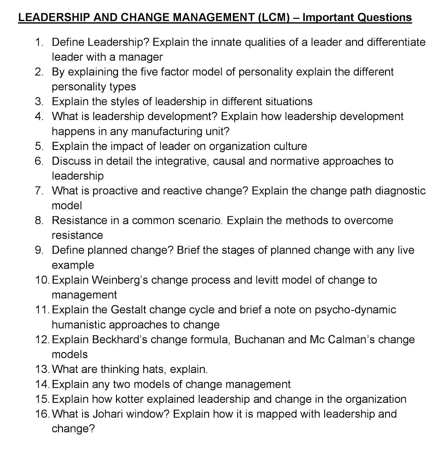 questions to ask leaders about change