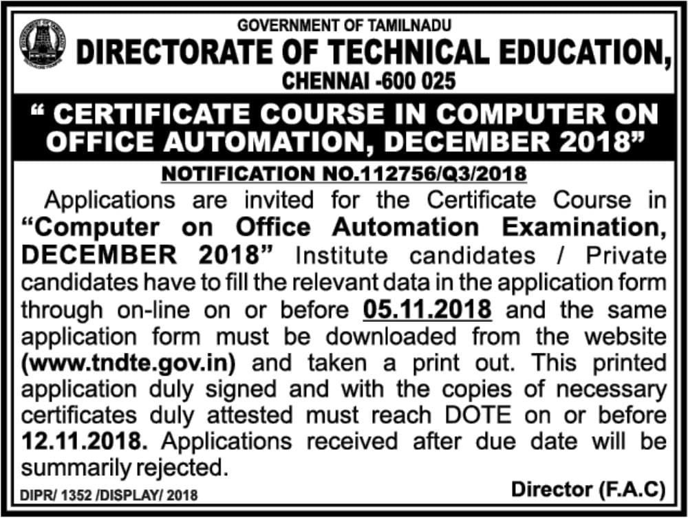 Computer on Office Automation Exam (COA Exam December 2018