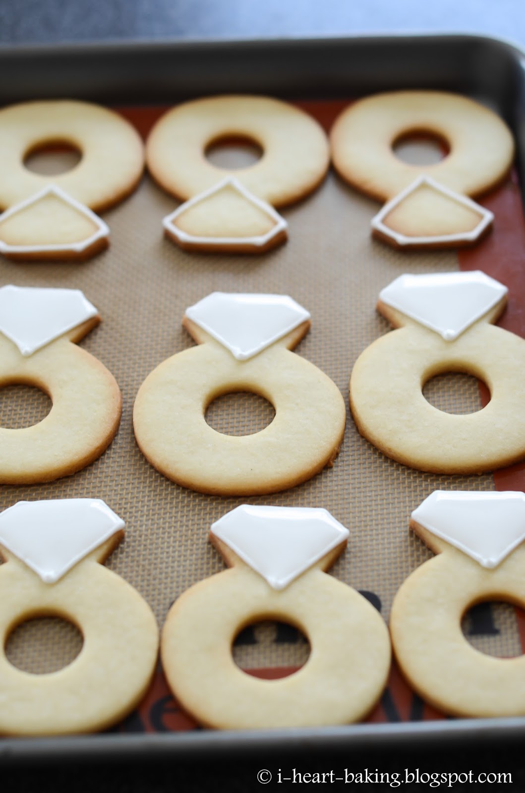i heart baking! diamond engagement ring cookies