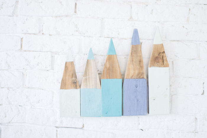 Perchero lápices madera diy