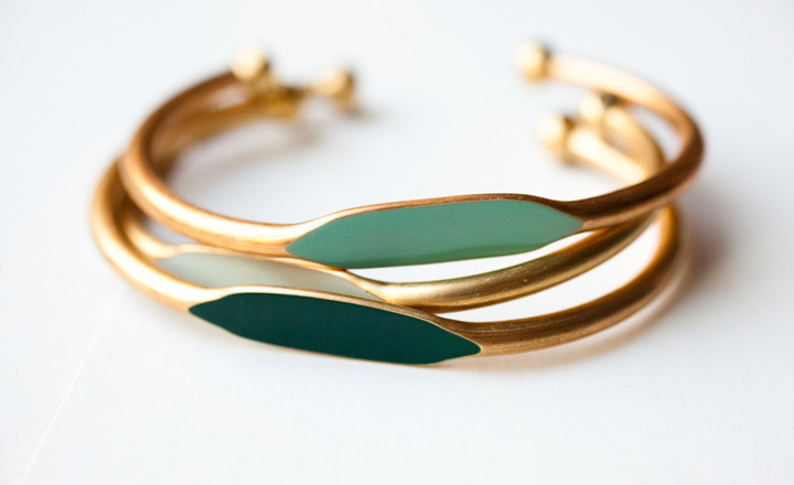 green trio bracelets