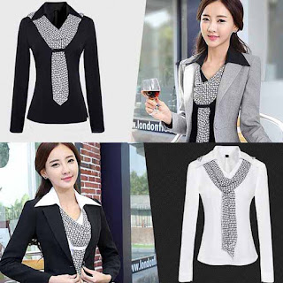  เสื้อสูทพร้อมเสื้อเชิ้ต แฟชั่นเกาหลียูนิฟอร์มชุดพนักงาน2ชิ้น นำเข้าไซส์Sถึง3XL - พรีออเดอร์MS4003