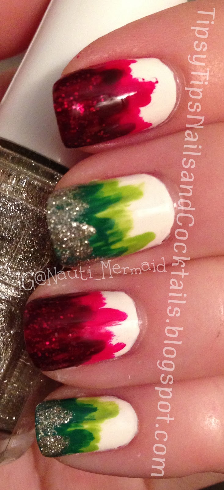 Nauti Nails: Christmas Dip-Dye Nails