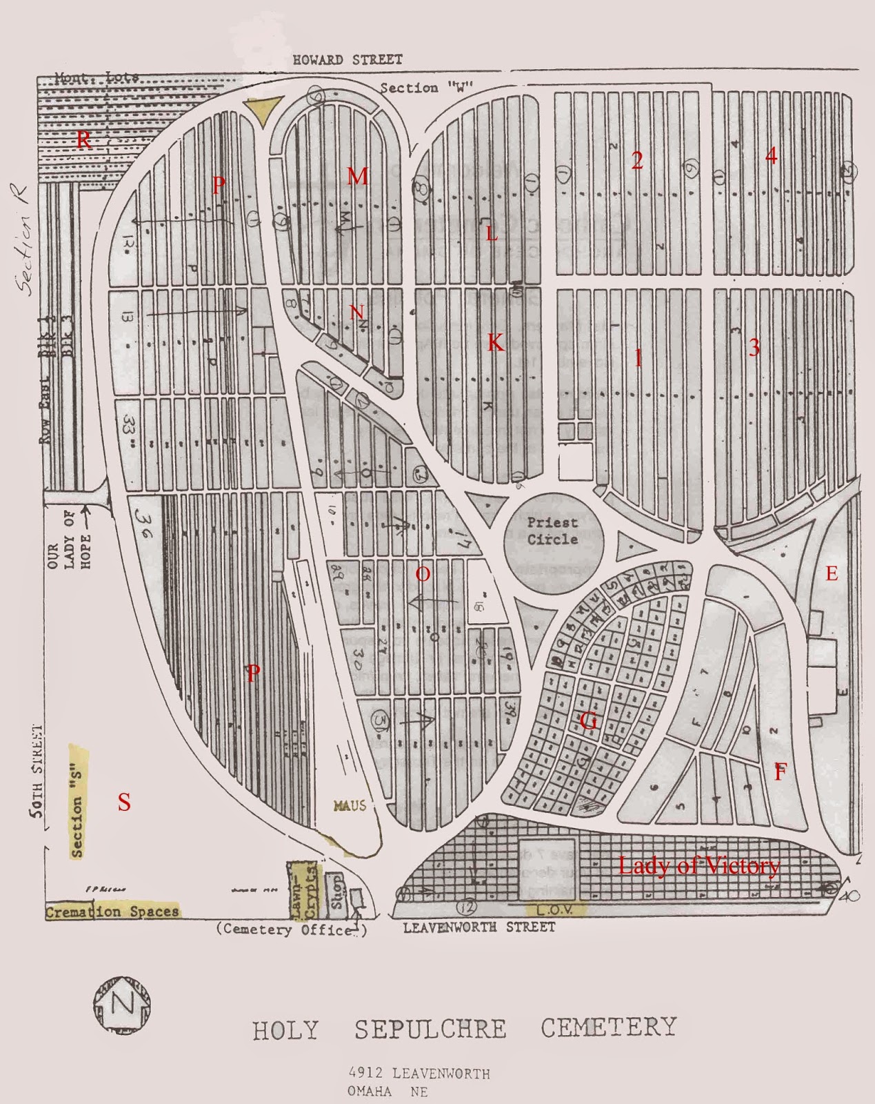 Concepts & Contemplations Holy Sepulchre Cemetery of Omaha Map