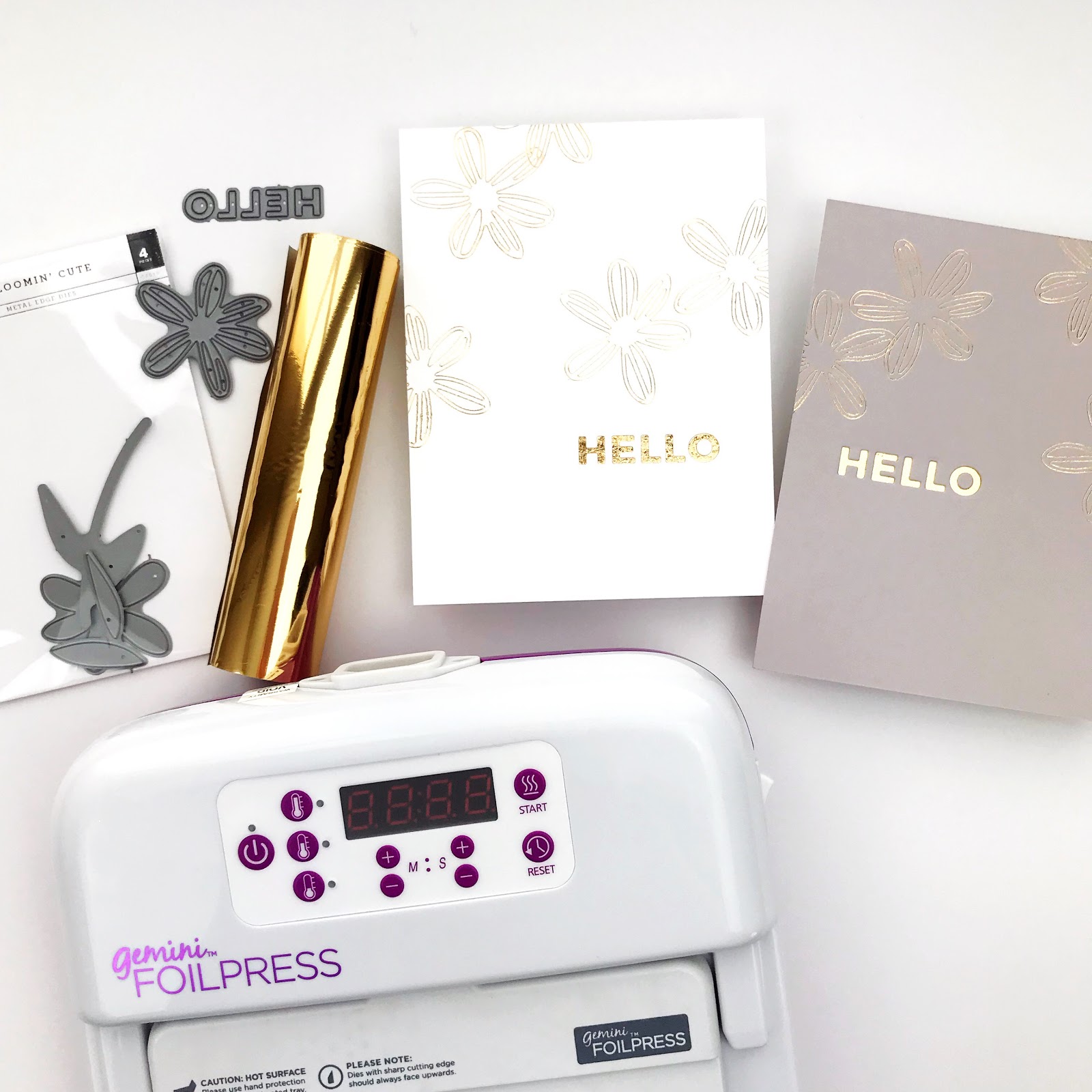 carly tee my first cards with the gemini foil press