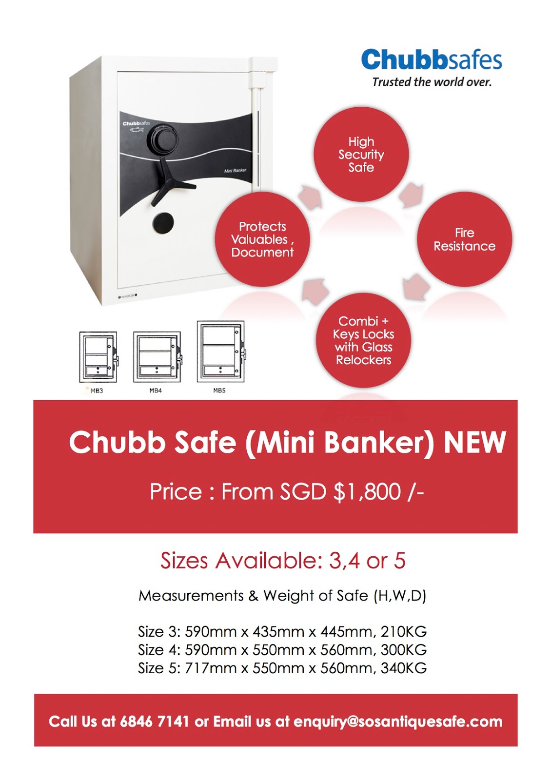 Singapore Safe Locksmith & Safe Moving Services 6846 7141: NEW Chubb
