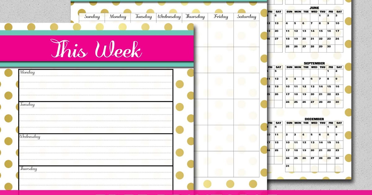 My Fashionable Designs: Free Printable: Planner Pages & Calendar!