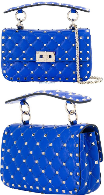 ♦Valentino Garavani Rockstud Spike blue crossbody bag #pantone #bags #blue #brilliantluxury