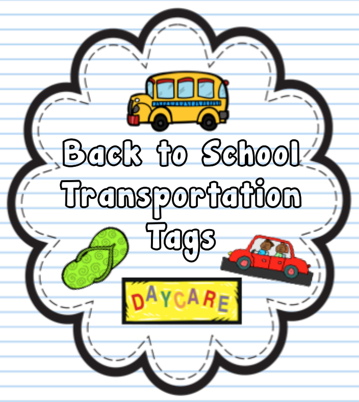 Back to School: Transportation Tags | TheHappyTeacher