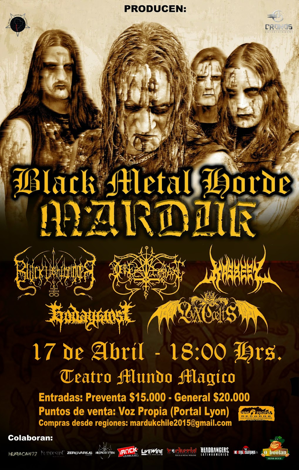 Black Metal Horde: Marduk en Chile! Todos los detalles aquí