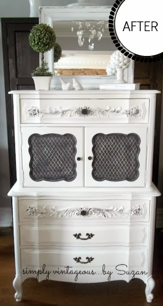 shabby chic dresser with Annie Sloan Pure White
