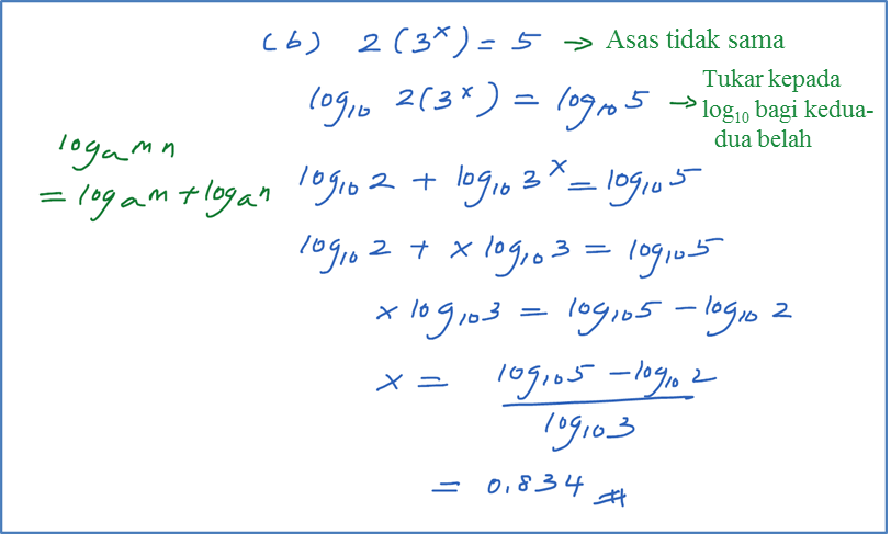 5.3 Persamaan yang Melibatkan Indeks (Contoh Soalan 
