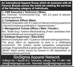 Chemical Engineer Job At Sixsigma Apparel Network 