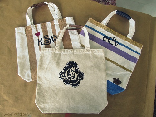 iLoveToCreate Blog: Monogrammed Bags, DIY