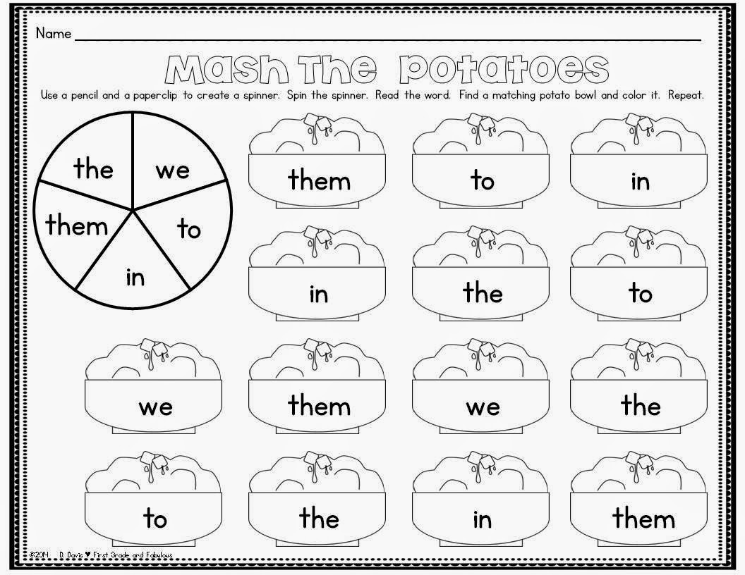 Sight Word Freebie-First Grade and Fabulous