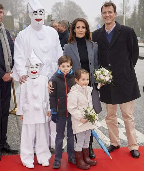 Prince Joachim, Princess Marie and their children Princess Athena and Prince Henrik attend opening of the Bakken amusement park in Klampenborg. Princess Marie wore Ralph Lauren wool coat