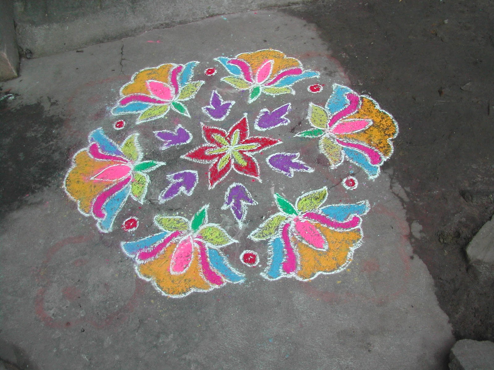 Kolangal: Flower Colour Kolam