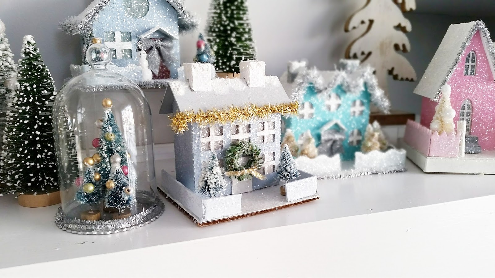 Brooklyn Designs GET CRAFTY DIY Glitter Christmas Houses