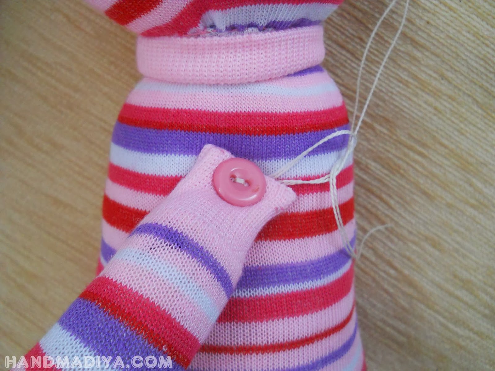 Soft toy Bunny sewn from socks. DIY step-by-step tutorials